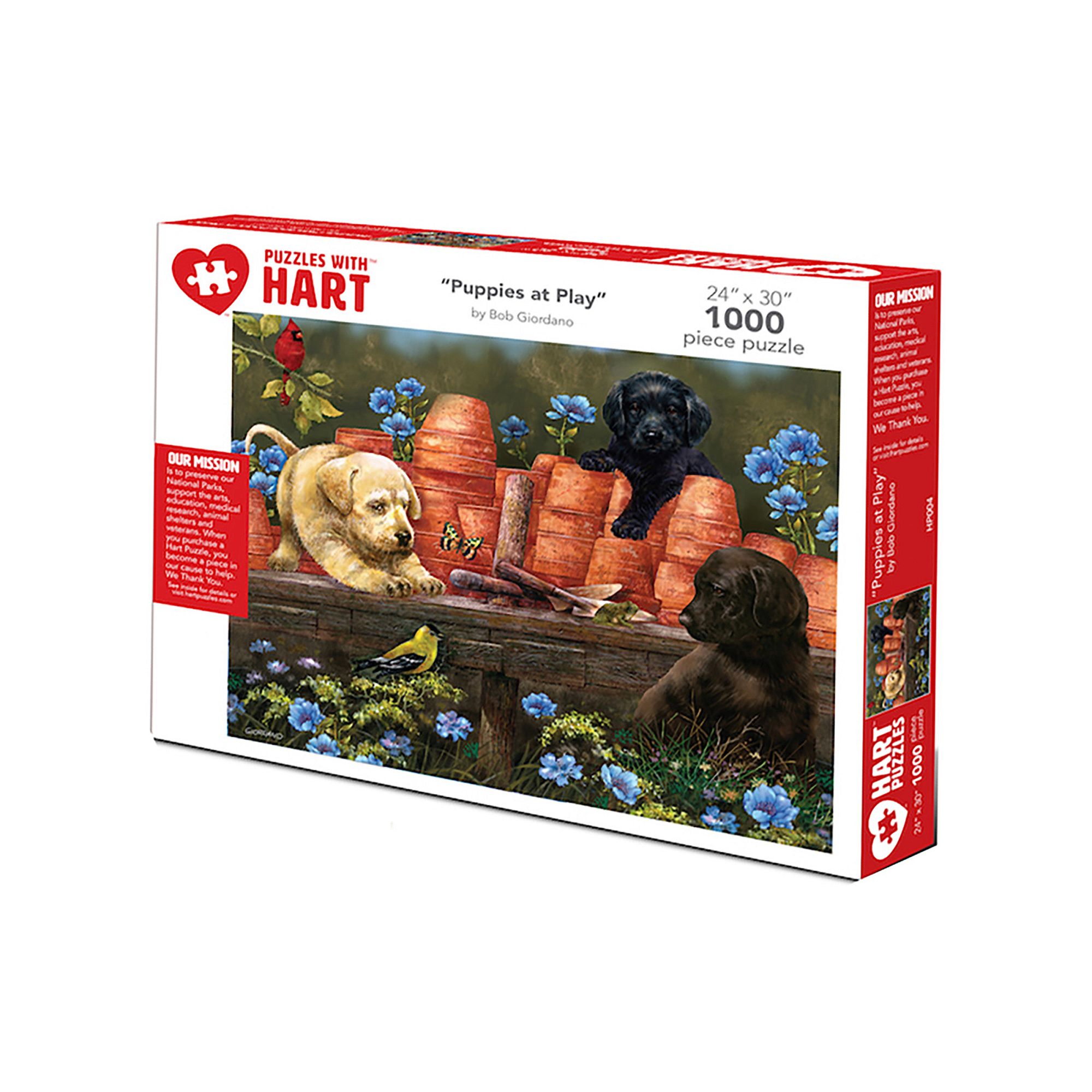 Hart Puzzles Puppies At Play 1000 Piece Puzzle, Multi