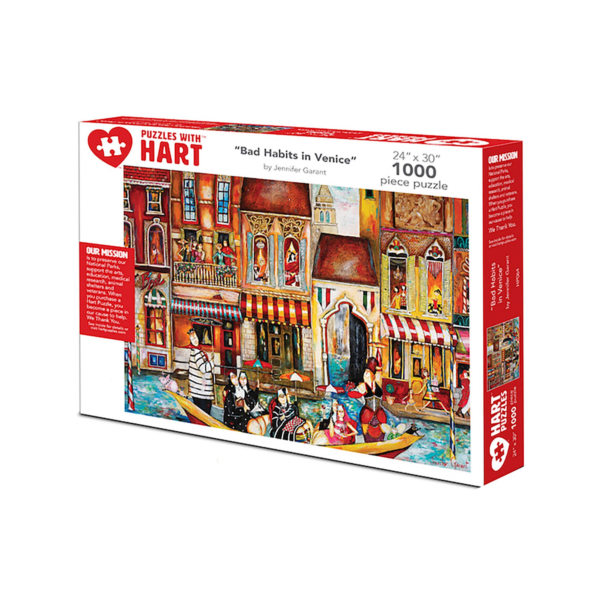 Hart Puzzles Bad Habits in Venice 1000 Piece Puzzle, Multi