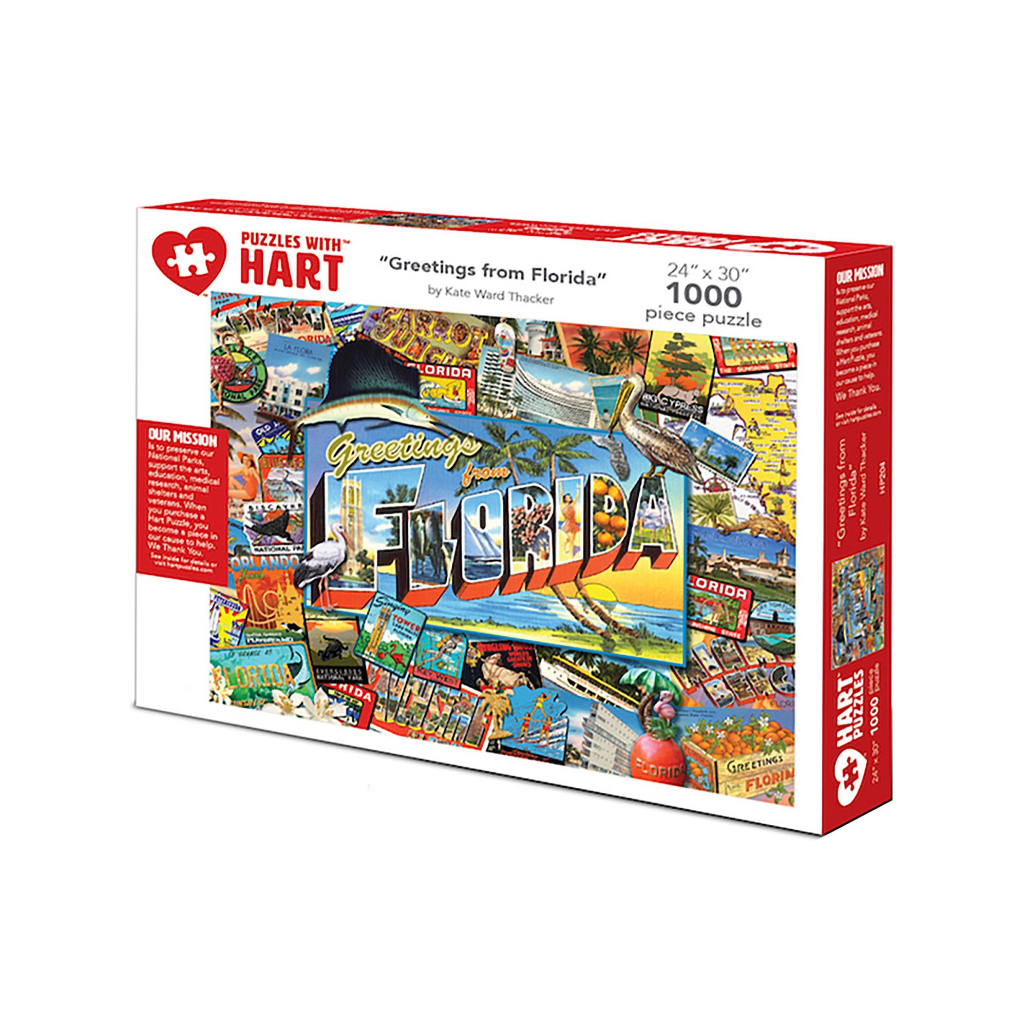 Hart Puzzles Greetings from Florida 1000-Piece Puzzle, Multi