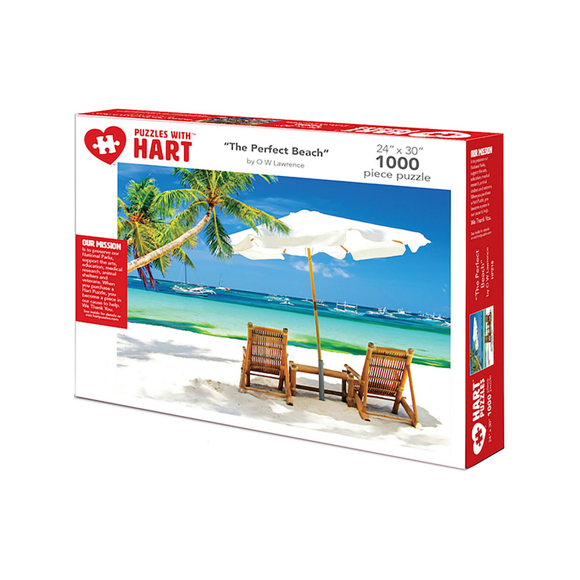 Hart Puzzles The Perfect Beach 1000 Piece Puzzle, Multi