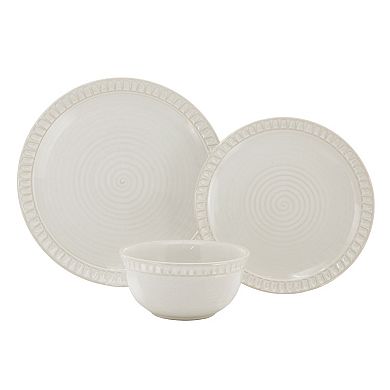 Mingle & Co. Sawyer Carved Rim 12-pc. Dinnerware Set