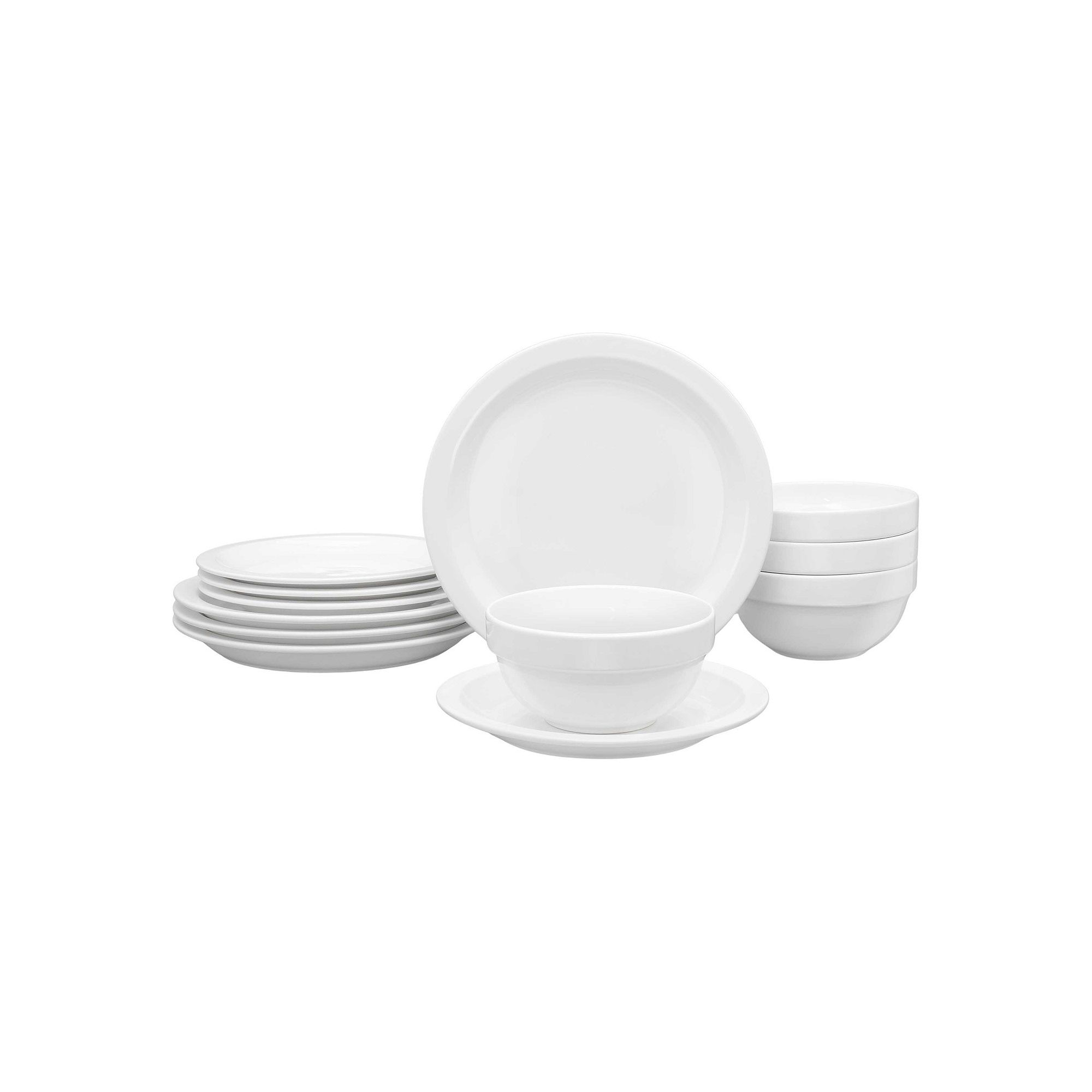 Mingle & Co. Cafe Rim 12-pc. Dinnerware Set, White