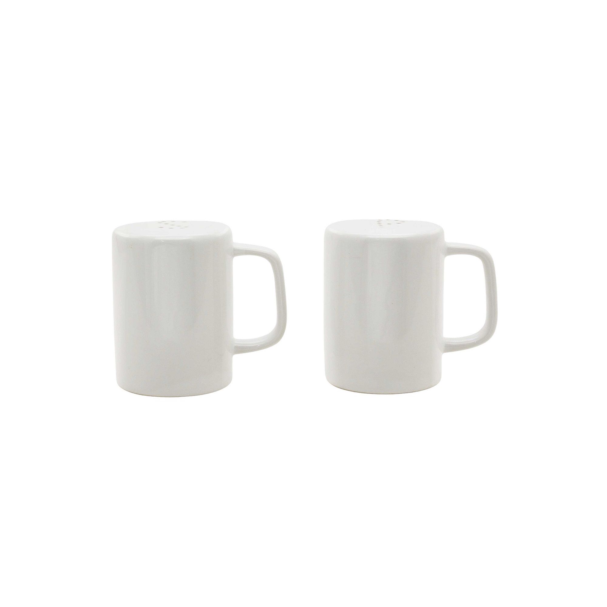 Mingle & Co. 2-Piece Whiteware Salt & Pepper Shaker Set, Bright White