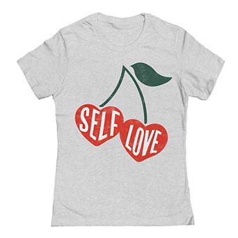 Junior's Grayson Threads by Tai Apparel Self Love Cherries Graphic Tee