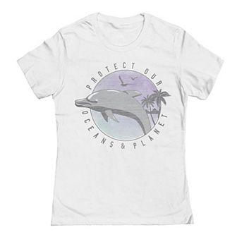 Junior's Grayson Threads by Tai Apparel Protect Our Oceans Graphic Tee