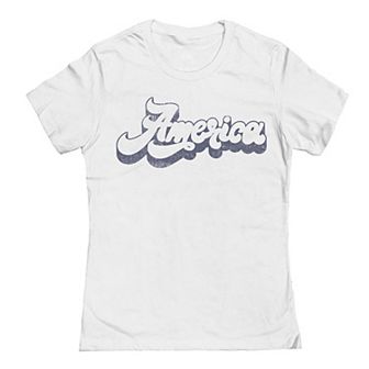 Junior's Grayson Threads by Tai Apparel America Script 3D Graphic Tee