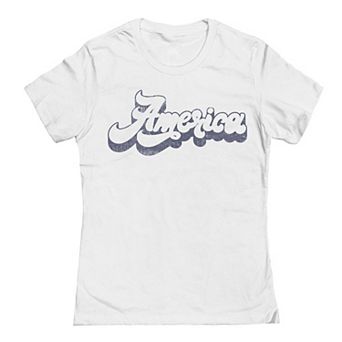 Junior's Grayson Threads by Tai Apparel America Script 3D Graphic Tee