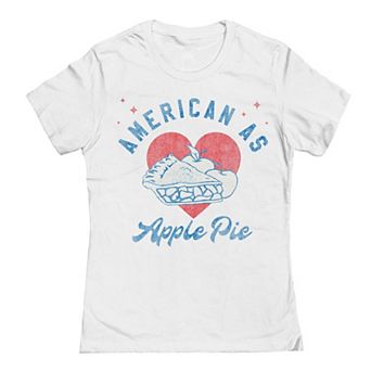 Junior's Grayson Threads by Tai Apparel American As Apple Pie Heart Graphic Tee