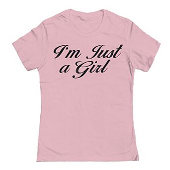 Junior's Grayson Threads by Tai Apparel Im Just A Girl Script Graphic Tee
