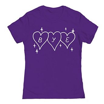 Junior's Grayson Threads by Tai Apparel Bye Hearts Graphic Tee