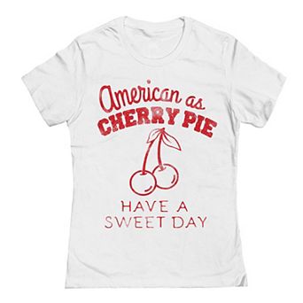 Junior's Grayson Threads by Tai Apparel American As Cherry Pie Sweet Graphic Tee