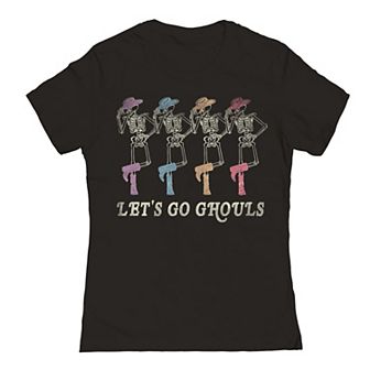 Junior's Grayson Threads by Tai Apparel Skeleton Cowboys Hats Graphic Tee
