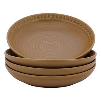 Mingle & Co. Sawyer Carve Deep Plate Set of 4