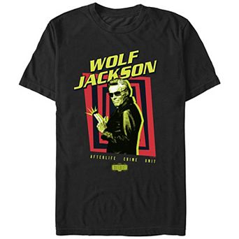Men's Beetlejuice 2 Wolf Jackson Afterlife Crime Unit Graphic Tee
