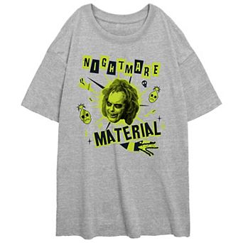 Juniors' Beetlejuice 2 Betelgeuse Nightmare Material Oversized Graphic Tee