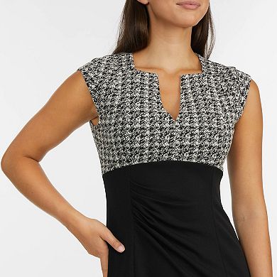 Women's Ellen Tracy Stretch Crepe Dress With A Pleated Waist Detail