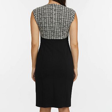 Women's Ellen Tracy Stretch Crepe Dress With A Pleated Waist Detail