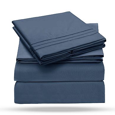 Leluxe Home 4 Piece Extra Deep Pocket Sheet Set - Cooling Wrinkle Free Bed Sheets