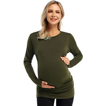 Maternity Shirts Women's V Neck Side Button Plus Size Tops For Women Maternity Plus Size Shirts
