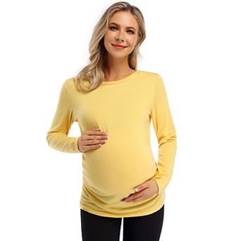 Maternity Shirts Women's V Neck Side Button Plus Size Tops For Women Maternity Plus Size Shirts