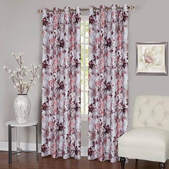 Kate Aurora Country Living 100 Percent Thermal Lined Grommet Top Floral Room Darkening Curtains