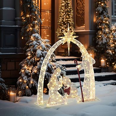 LuxenHome Lighted Nativity Christmas Outdoor Holiday Decoration