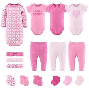 The Peanutshell Layette Gift Set For Baby Girls, Pretty Pink, 16 Essential Pieces
