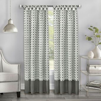 Kate Aurora Modern Chic Geometric Tab Top Window Curtain Panels (2 Pack)