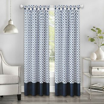 Kate Aurora Modern Chic Geometric Tab Top Window Curtain Panels (2 Pack)