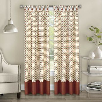 Kate Aurora Modern Chic Geometric Tab Top Window Curtain Panels (2 Pack)