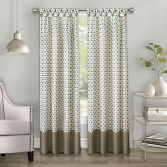 Kate Aurora Modern Chic Geometric Tab Top Window Curtain Panels (2 Pack)