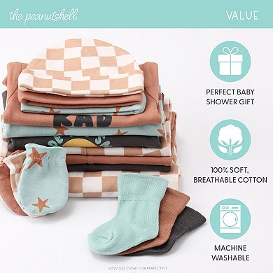 The Peanutshell Baby Layette Gift Set For Baby Boys, Skater Boy, 16 Essential Pieces