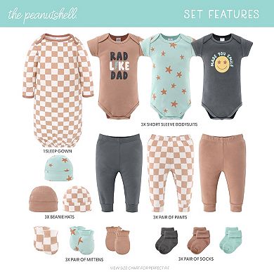 The Peanutshell Baby Layette Gift Set For Baby Boys, Skater Boy, 16 Essential Pieces