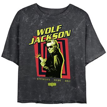 Juniors' Beetlejuice 2 Wolf Jackson Afterlife Crime Unit Cropped Graphic Tee