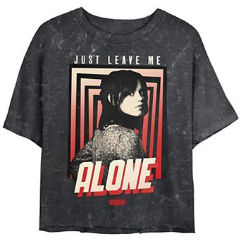 Juniors' Beetlejuice 2 Astrid Just Leave Me Alone Cropped Graphic Tee