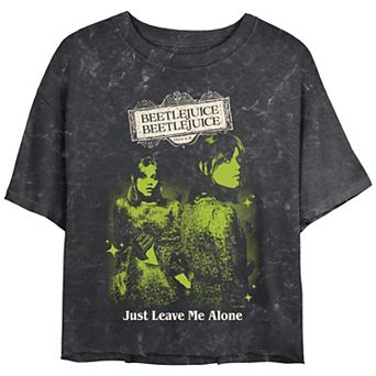 Juniors' Beetlejuice 2 Astrid Just Leave Me Alone Cropped Graphic Tee