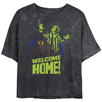 Juniors' Beetlejuice 2 Betelgeuse Welcome Home Cropped Graphic Tee