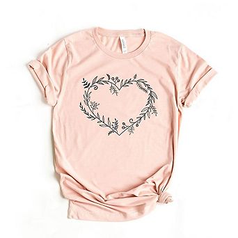 Simply Sage Market Floral Heart Short Sleeve Tee