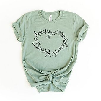 Simply Sage Market Floral Heart Short Sleeve Tee