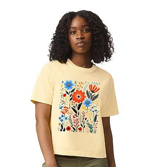 Cottagecore Floral Relaxed Fit Cropped Tee