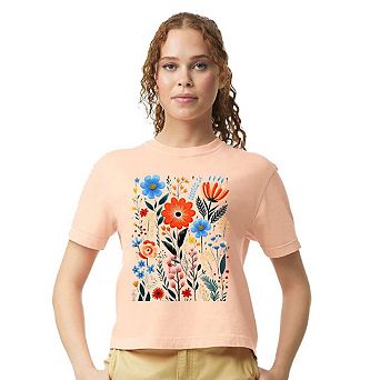 Cottagecore Floral Relaxed Fit Cropped Tee
