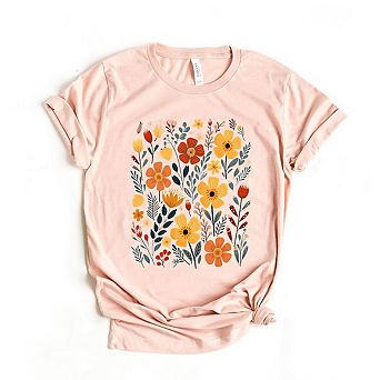 Nature Wildflowers Short Sleeve Graphic Tee