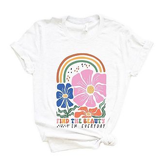 Boho Rainbow Find Beauty Short Sleeve Graphic Tee
