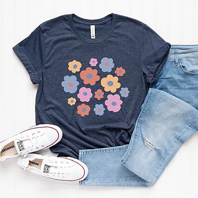 Colorful Daisies Short Sleeve Graphic Tee
