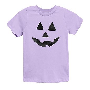 Watercolor Jack-o-lantern Face Youth Short Sleeve Graphic Tee