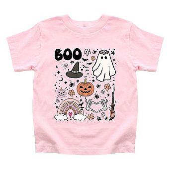 Boo Collage Toddler Short Sleeve Graphic Tee