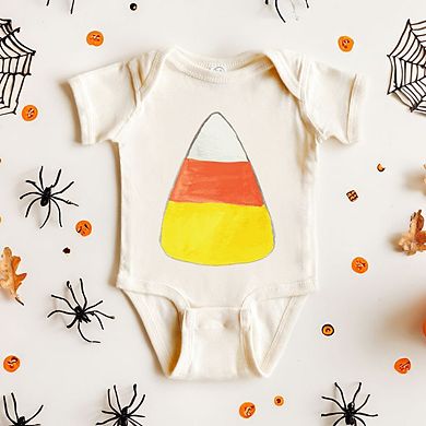 Watercolor Candy Corn Baby Bodysuit