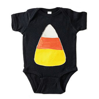 Watercolor Candy Corn Baby Bodysuit