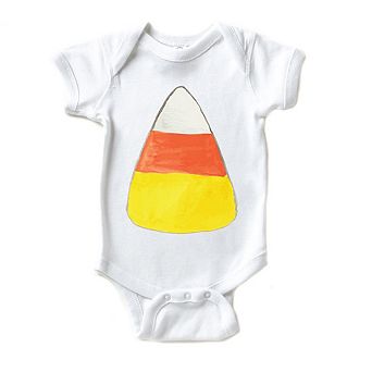 Watercolor Candy Corn Baby Bodysuit