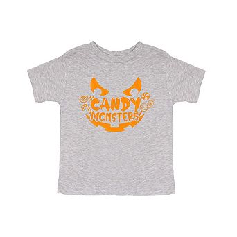 Candy Monster Raised Print Toddler Short Sleeve Graphic Tee